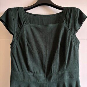 Deep Green Linen Dress